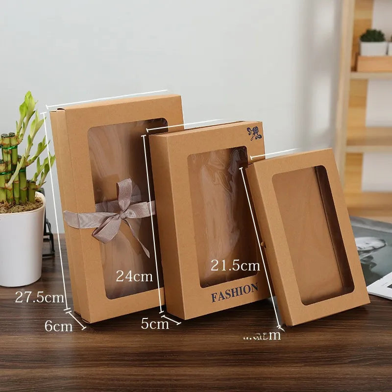 Bow decoration gift box new heaven and earth cover paper box window scarf gift box Kraft paper bag corrugated box