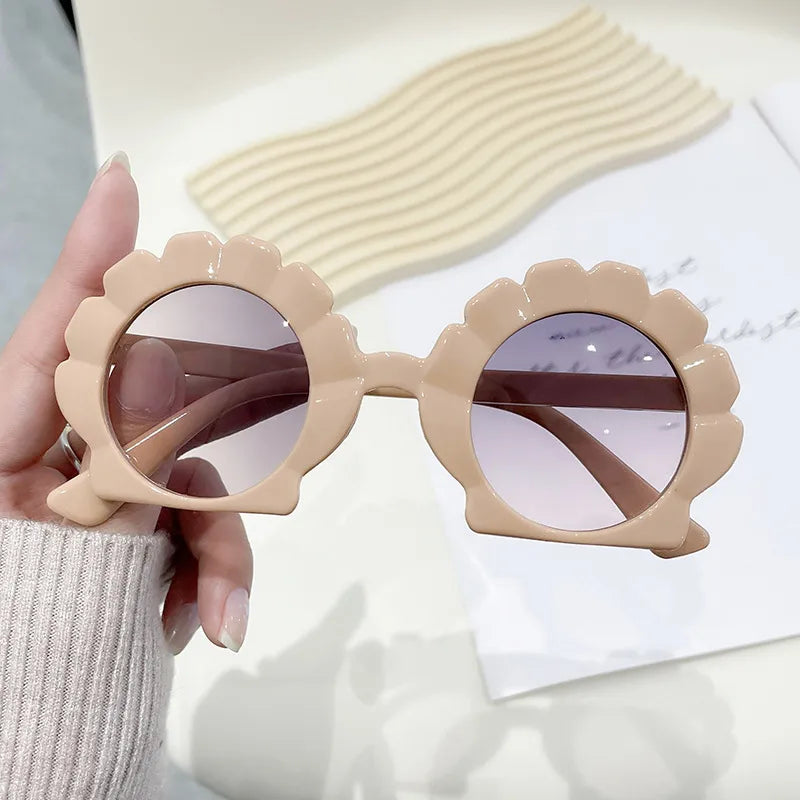 Cute Sweet Solid Color PC Special-Shaped Mirror Full Frame Kids Sunglasses