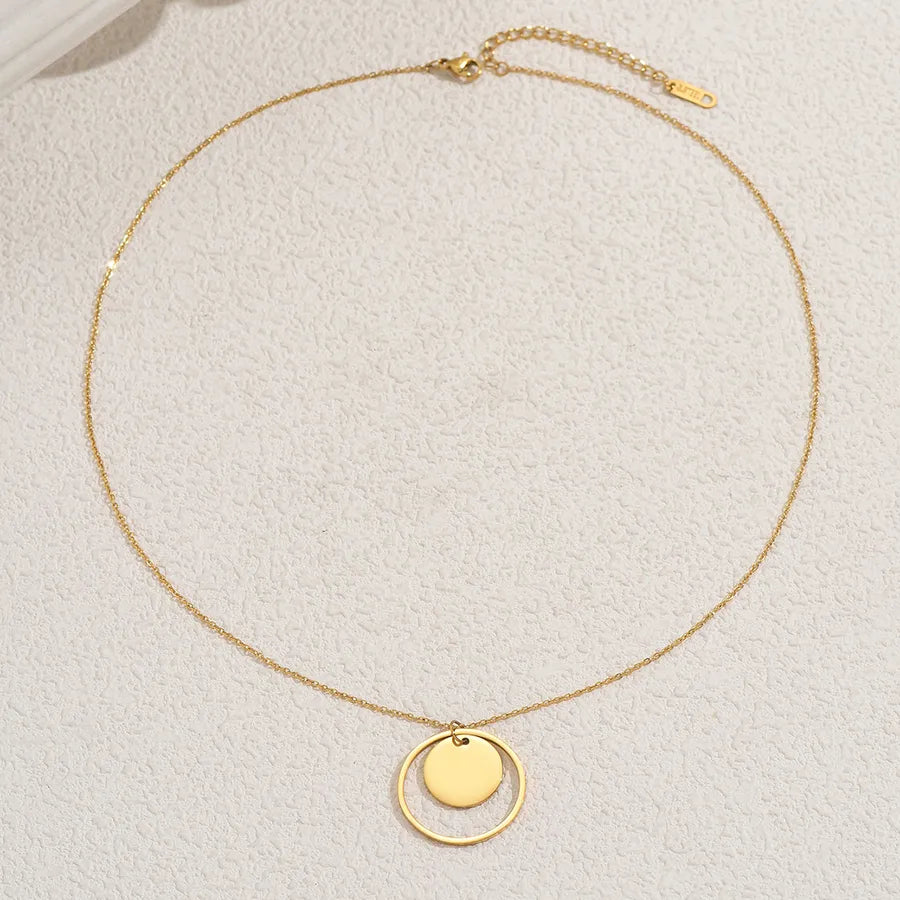 Wholesale Jewelry Casual Simple Style Commute Circle 201 Stainless Steel O-shaped chain Necklace