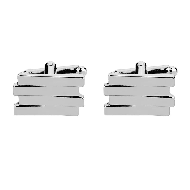 fashion geometry pattern six-pointed star leaves glasses music symbol bat bird wolf head titanium steel shirt cufflinks
