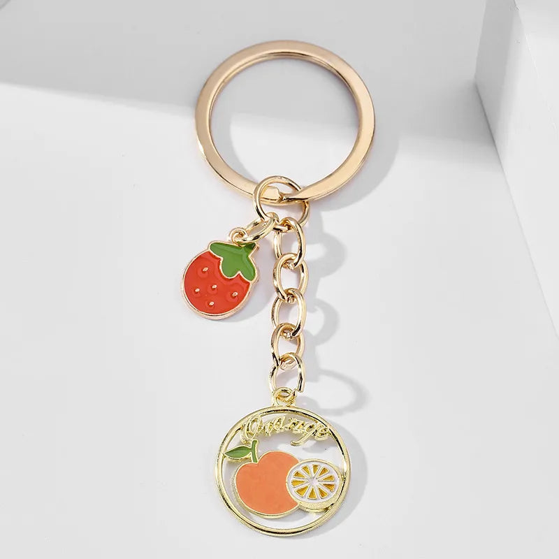Sweet Cherry Fruit Alloy Unisex Keychain