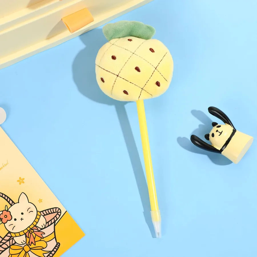 1 Piece Fruit Class Learning School PP Plush Cute Ballpoint Pen