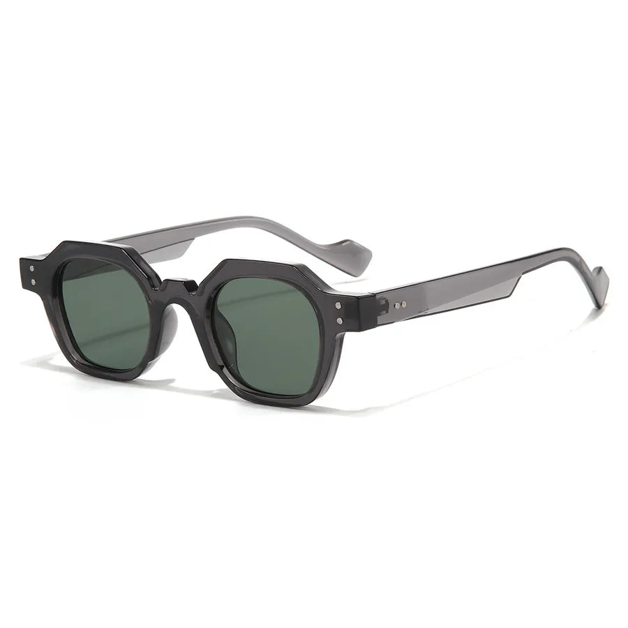simple style streetwear solid color pc polygon  full frame men's sunglasses