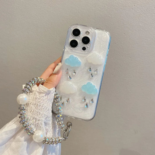 3D Diamond Clouds Apple 16 Pro Phone Case Silicone Transparent Customized Style For Huawei Mate70 Pro New Model Drop Shipping
