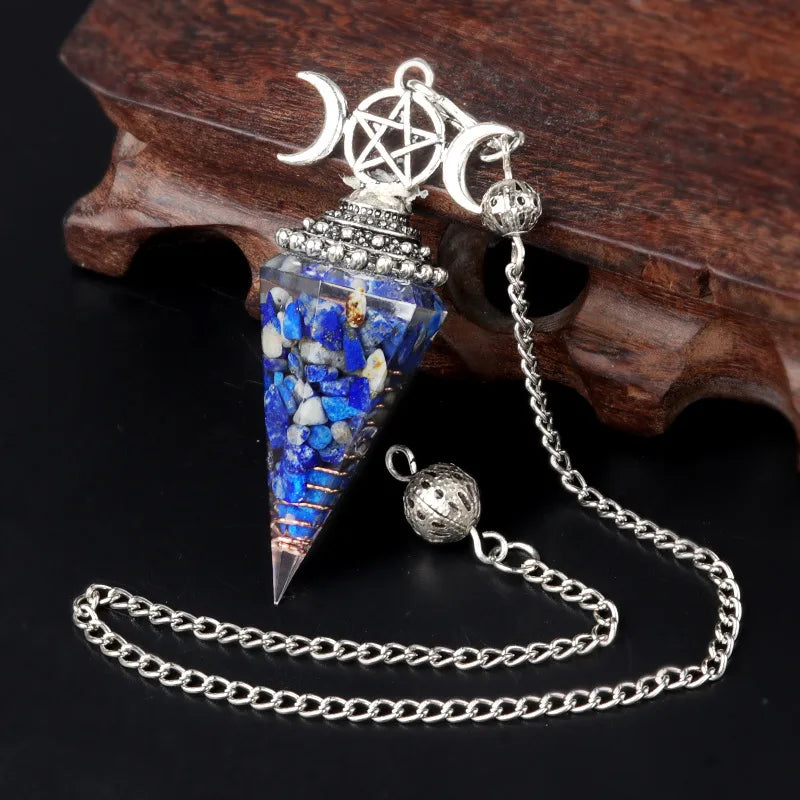 classic style color block semi-precious stone patchwork pendant necklace