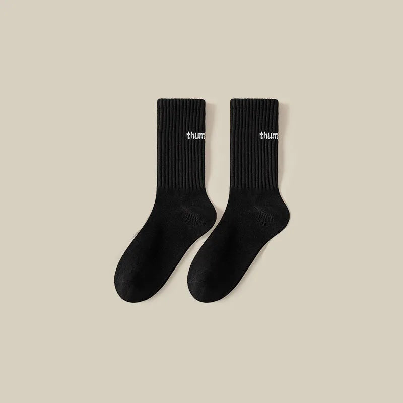 Women's Simple Style Solid Color Polyester Crew Socks A Pair