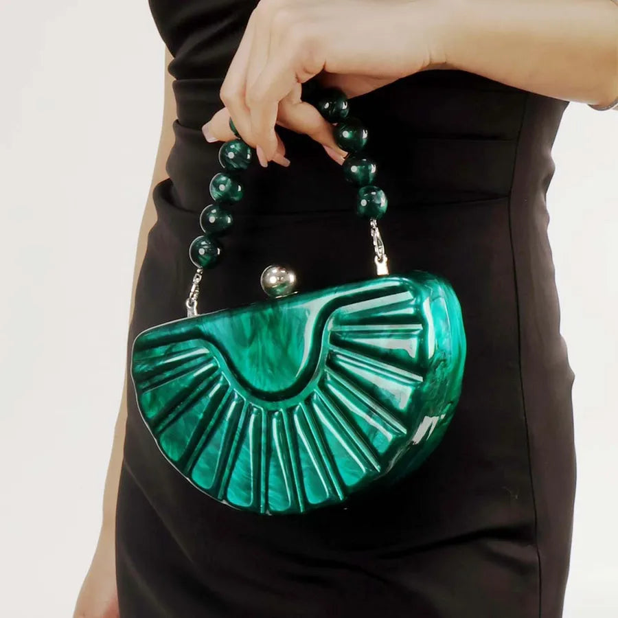Acrylic Solid Color Semicircle Evening Bags