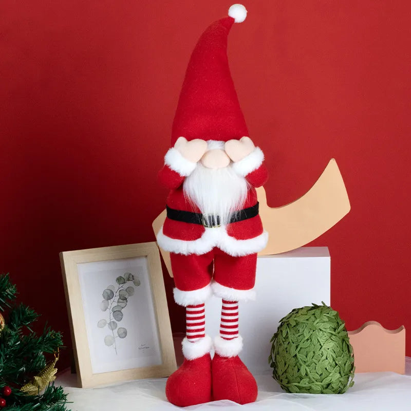 Christmas Decorative Rudolph The Reindeer Extendable Doll Cover Face Style No Face Old Man Doll Modern Art Minimalist Style Polyester Material