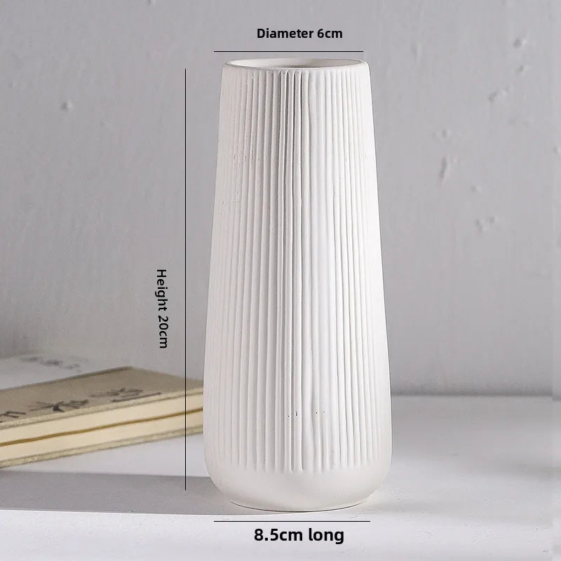 Simple Modern Star Ceramic Vase Ornaments Living Room White Porcelain Fresh Dried Flower Creative Ceramic Flower Set