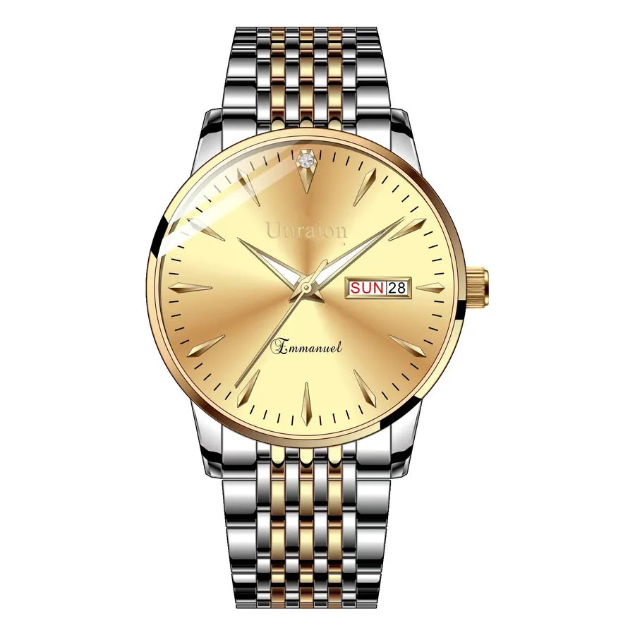 business simple style letter single folding buckle quartz men's watches