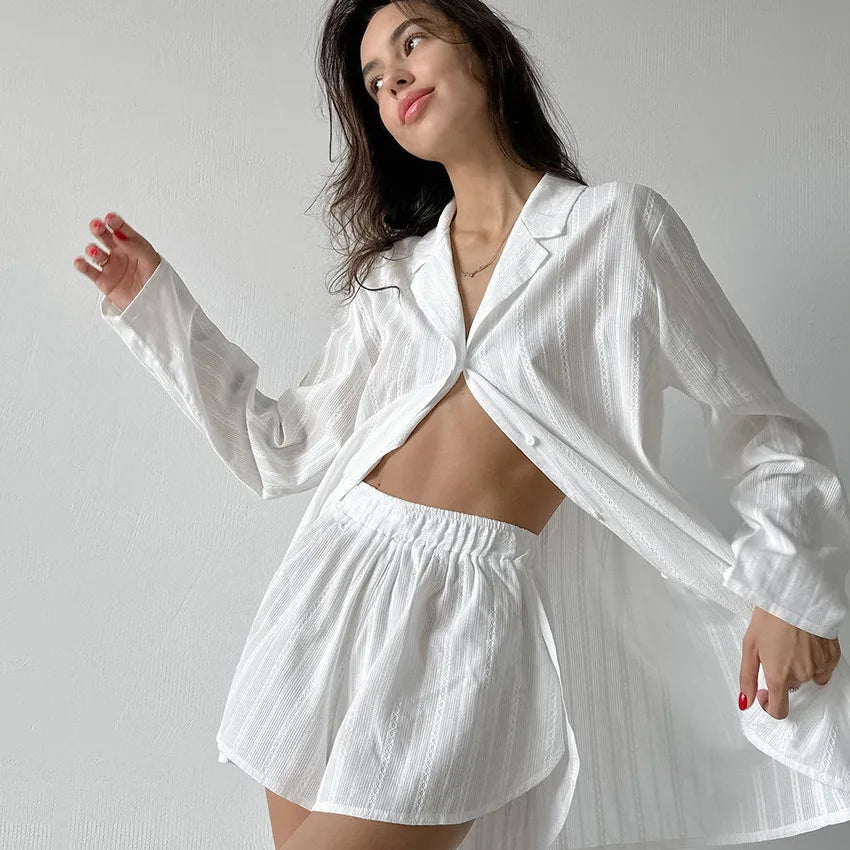 Home Sleeping Women's Simple Style Solid Color Cotton Pants Sets Pajama Sets