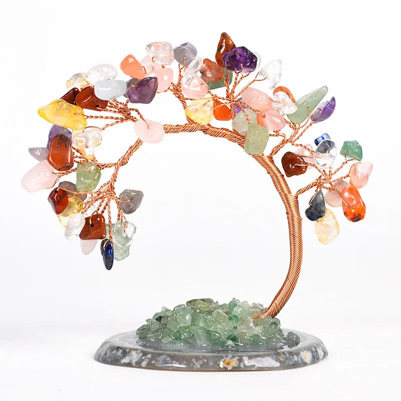 Simple Style Tree natural stone Crystal Copper Ornaments Artificial Decorations