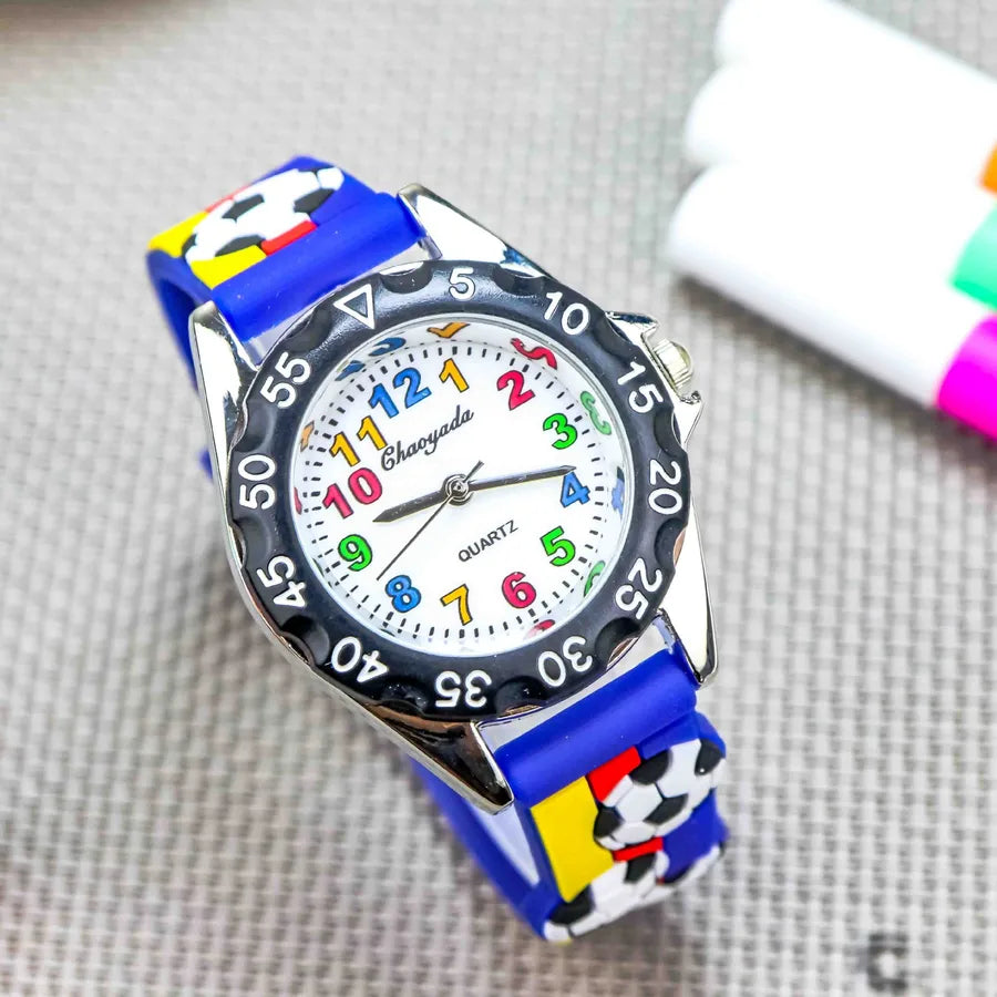 Fashion Football Children's Luminous Watch Kindergarten Only Look at Time Electronic Watch Boys Outdoor Sports Waterproof Tide Watch