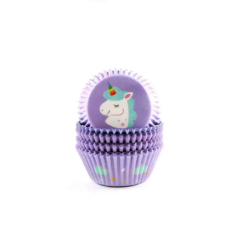 Simple Style Rainbow Heart Shape Solid Color Anti-oil paper Bakeware cake cups