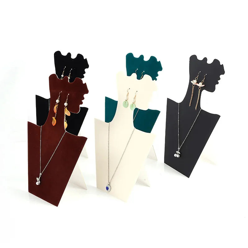 Foldable Jewelry Display Stand Necklace Earring Stud Artistic Velvet Window Display Shooting Props For Pendants And Accessories