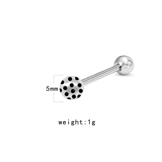 1 Piece Tongue Rings Funny Punk Animal Heart Shape Butterfly Stainless Steel Copper Painted Epoxy Inlay Acrylic Rhinestones White Gold Plated Tongue Rings