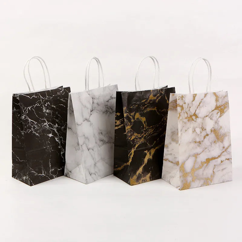 fashion marble kraft paper festival gift bags