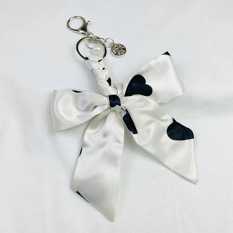 Sweet Simple Style Bow Knot Cloth Metal Unisex Bag Pendant Keychain