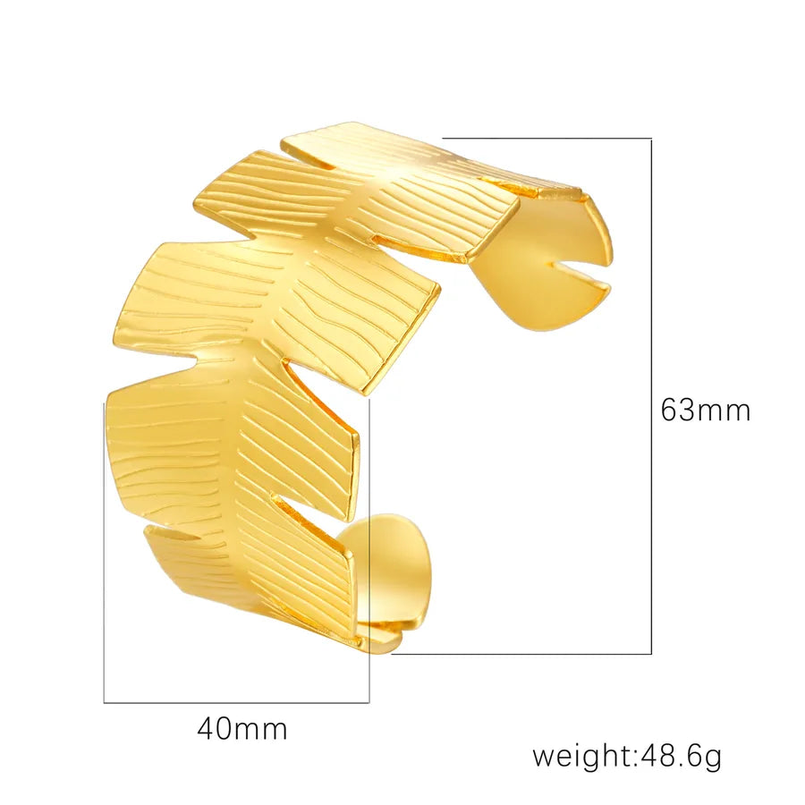 Retro Classic Style C Shape Geometric Flower 304 Stainless Steel Cuff Bracelets Wide Bracelet Bangle In Bulk