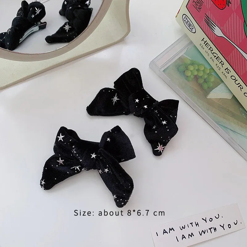 exaggerated funny halloween pattern pumpkin bow knot alloy cloth hair clip