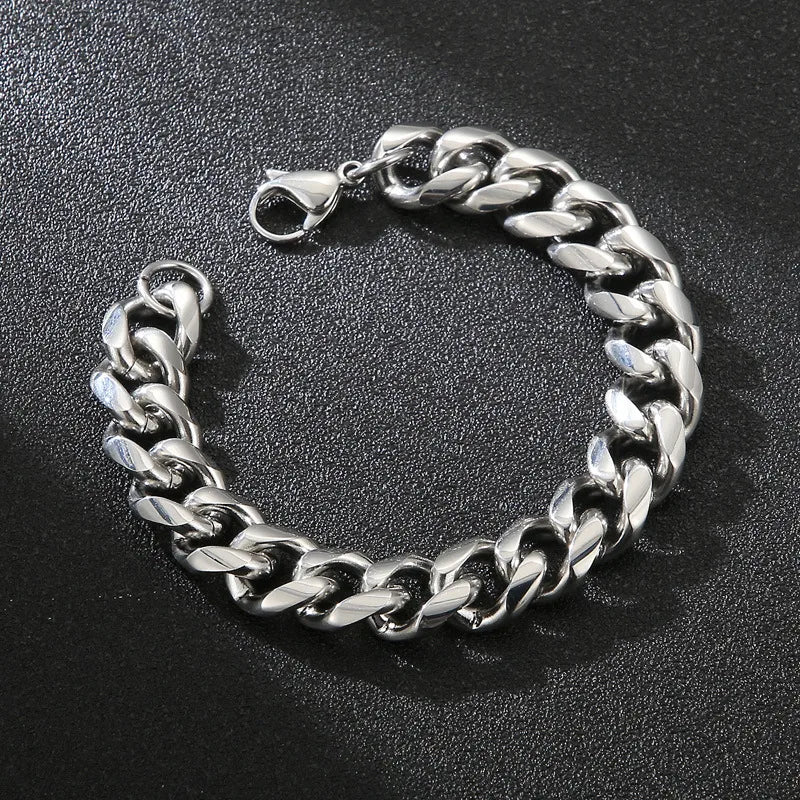 Simple Style Solid Color Titanium Steel Men's Bracelets