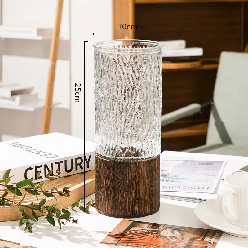 Simple Style Stripe Glass Vase Artificial Decorations
