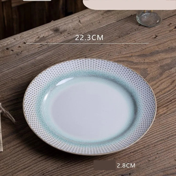 Retro Solid Color Flower ceramics Tableware 1 Piece