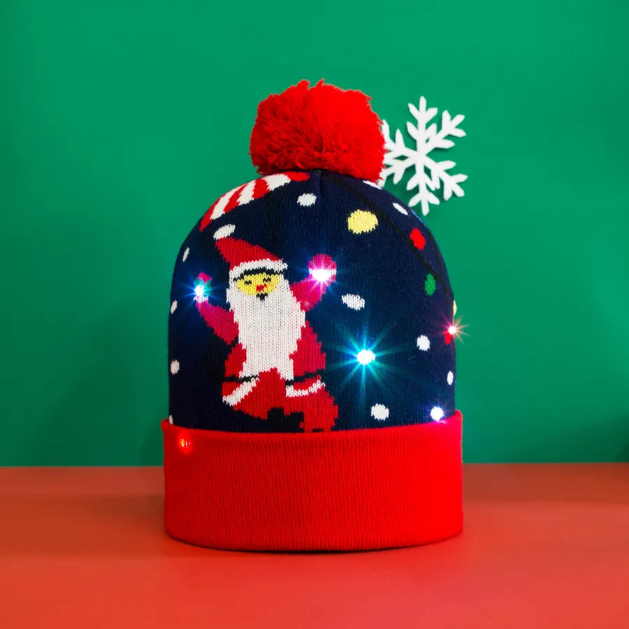 Unisex Casual Cute Santa Claus Snowman Eaveless Wool Cap