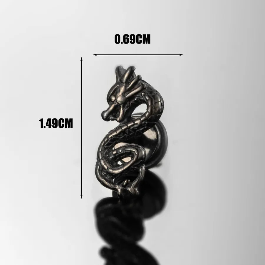 1 Piece Hip-Hop Rock Cross Dragon 316 Stainless Steel  Ear Studs