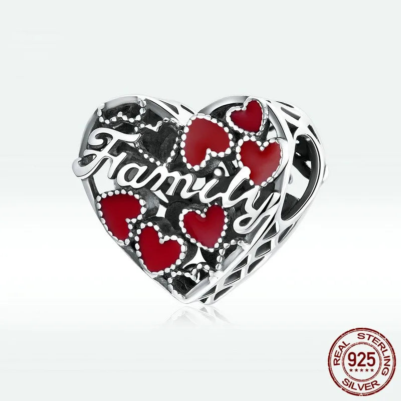 1 Piece 11 * 12mm 925 Sterling Silver Letter Heart Shape Polished Beads Jewelry Accessories