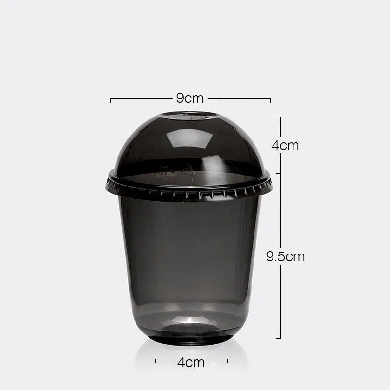 Horn flower disposable cup black plastic ice coffee cup PET cold drink Net red milk tea small black cup with lid