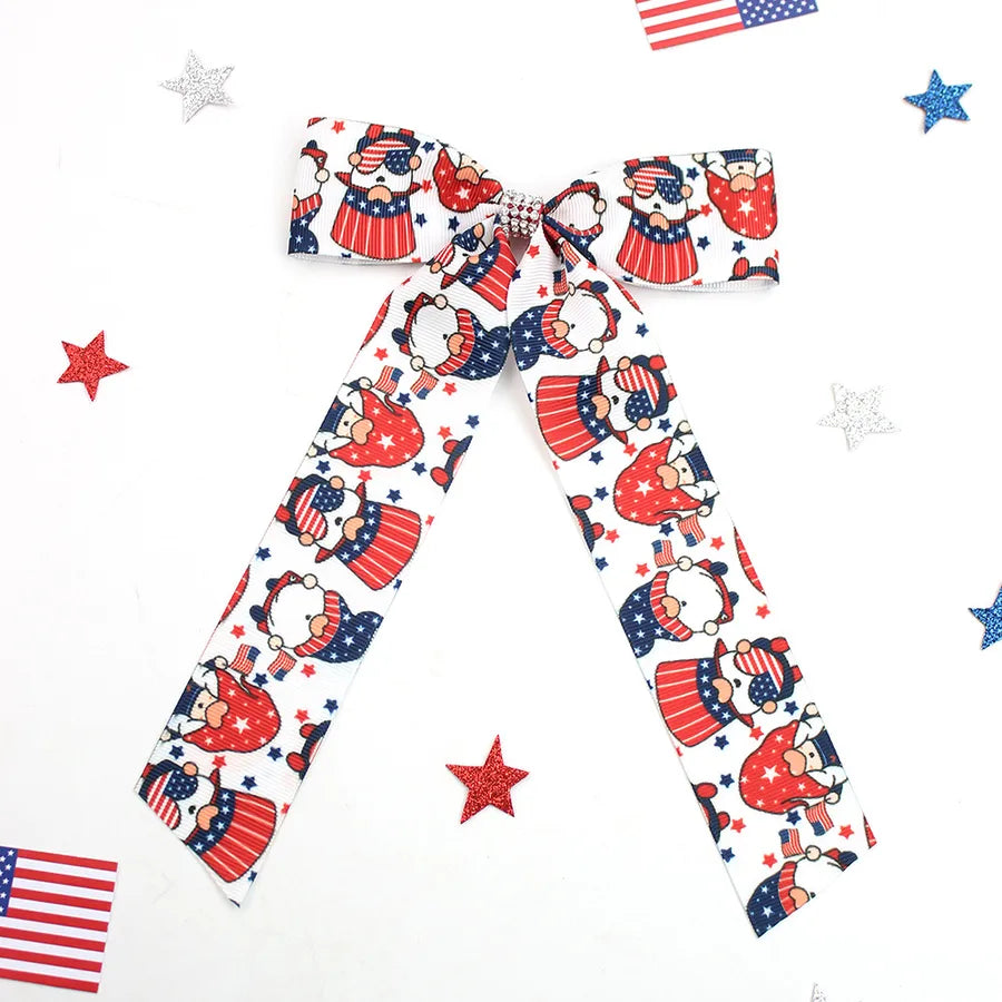 Independence Day Hairpin American Flag Bow Hair Accessories Children Girl Cute Headwear Patriotic Hairpin