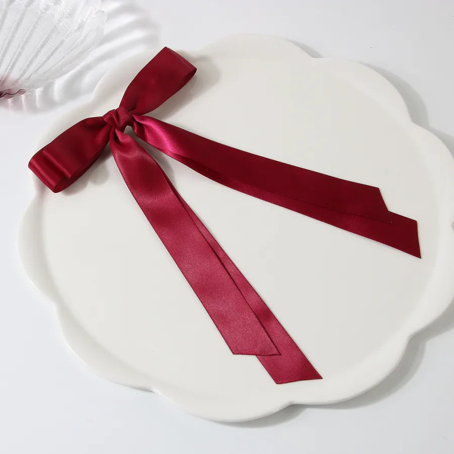 Women's Sweet Simple Style Classic Style Solid Color Bow Knot Cloth Hair Clip