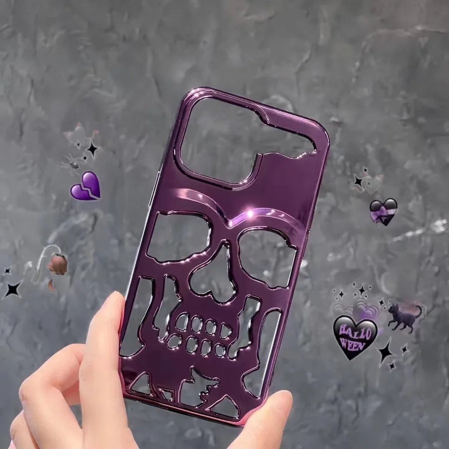 fashion skull imitation leather   phone cases