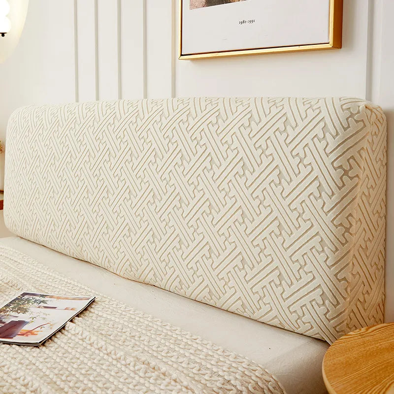 Nordic all-inclusive bed head cover dustproof elastic jacquard bedside cover sofa backrest 1.5m 1.8m protective cover