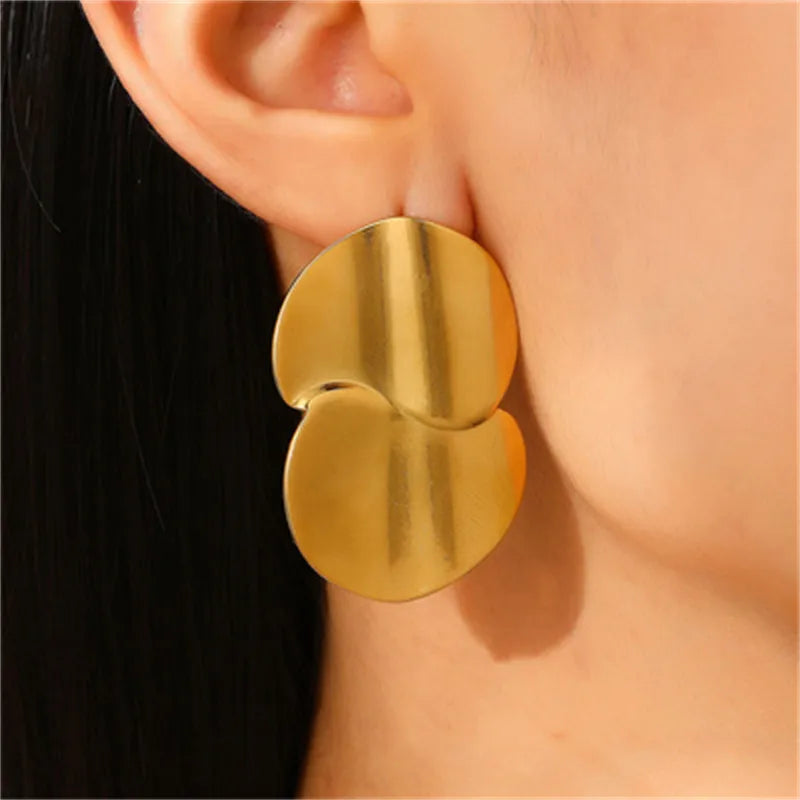 Casual Streetwear Geometric Plating 316 Stainless Steel  December Birthstone Turquoise Zircon 18K Gold Plated Bullet Backs Ear Studs