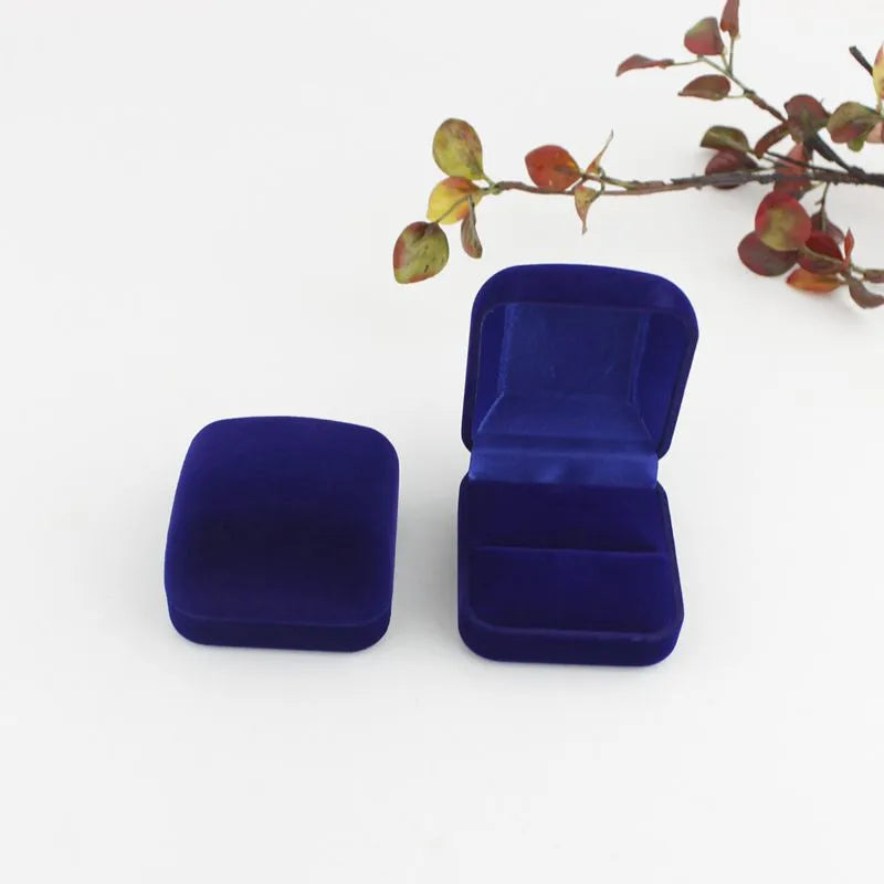 simple style solid color flannel jewelry boxes