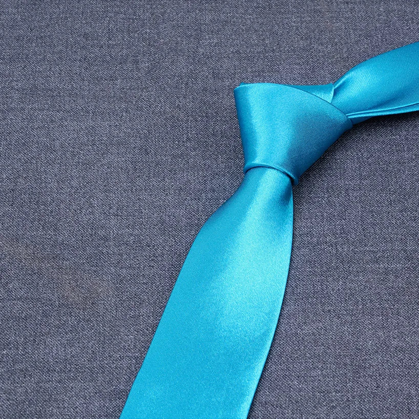 formal solid color polyester satin unisex tie