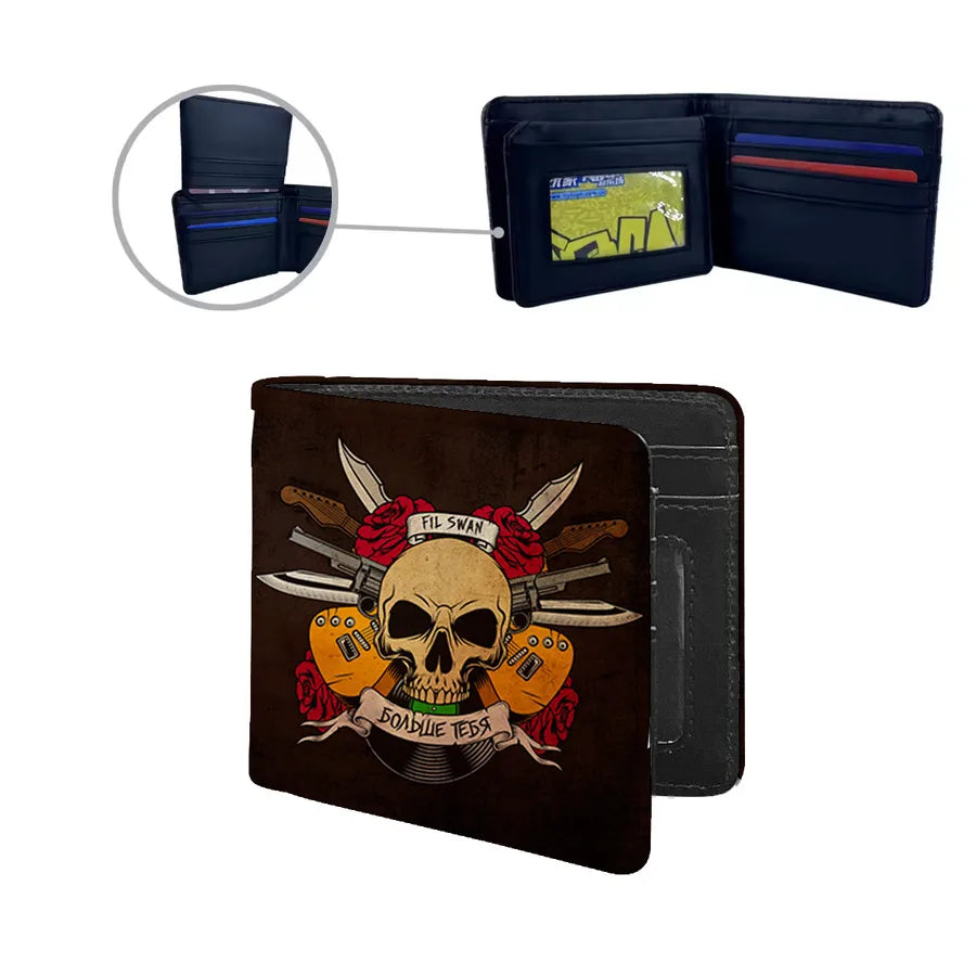 Men's Skull Pu Leather Flip Cover Wallets