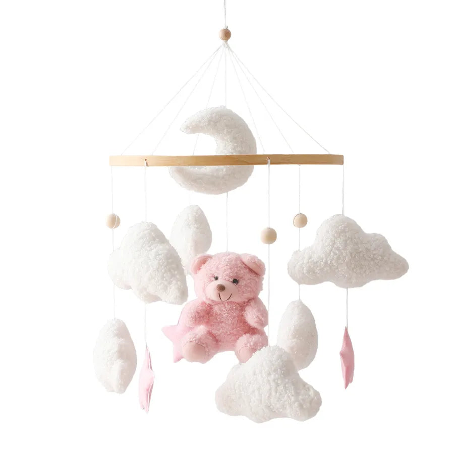 Nordic Style Felt Animal Bed Bell Hanging Decoration Baby Infant Carriage Hand Eye Coordination Hanging Ornament Bed Bell