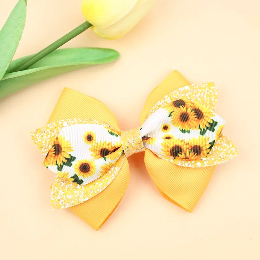 Europe and the United States new double-layer children's glitter film bow hair accessories girls hair clips cute girls hair accessories