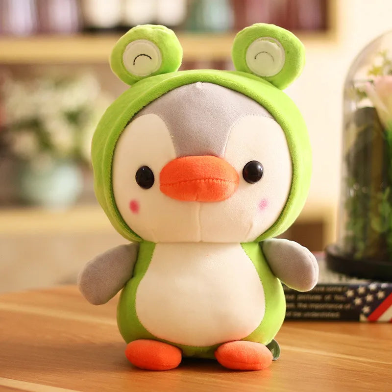 Suitable for Internet Popular Cute Penguin Doll Plush Toy Little Penguin Transformation Dinosaur Frog Doll Trumpet Grab