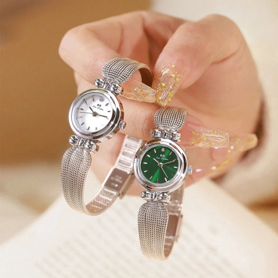 Elegant Simple Style Solid Color Single Folding Buckle Quartz Women's Watches