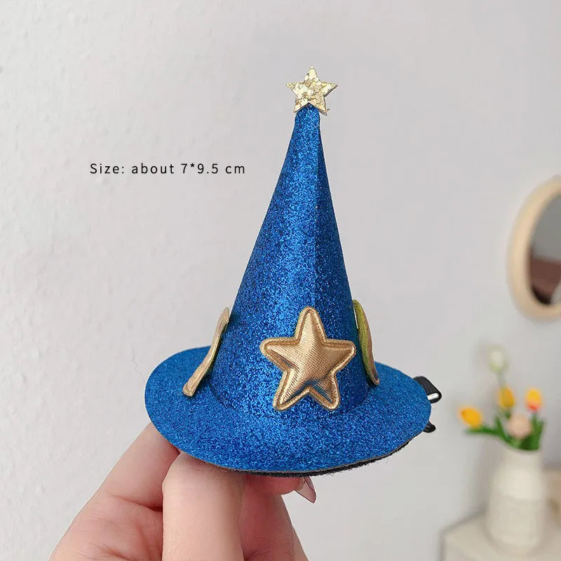 exaggerated funny halloween pattern pumpkin bow knot alloy cloth hair clip