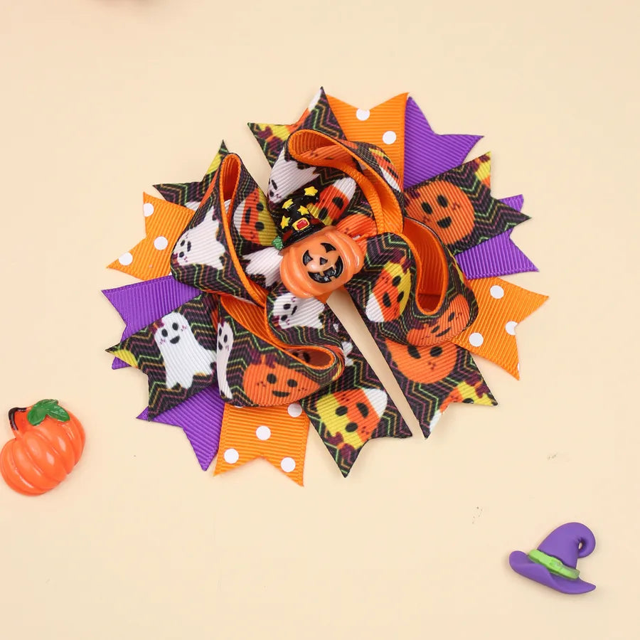 Halloween Pumpkin Skeleton Bat Hair Clip Cartoon Night Horror Movie Hair Accessories For Children