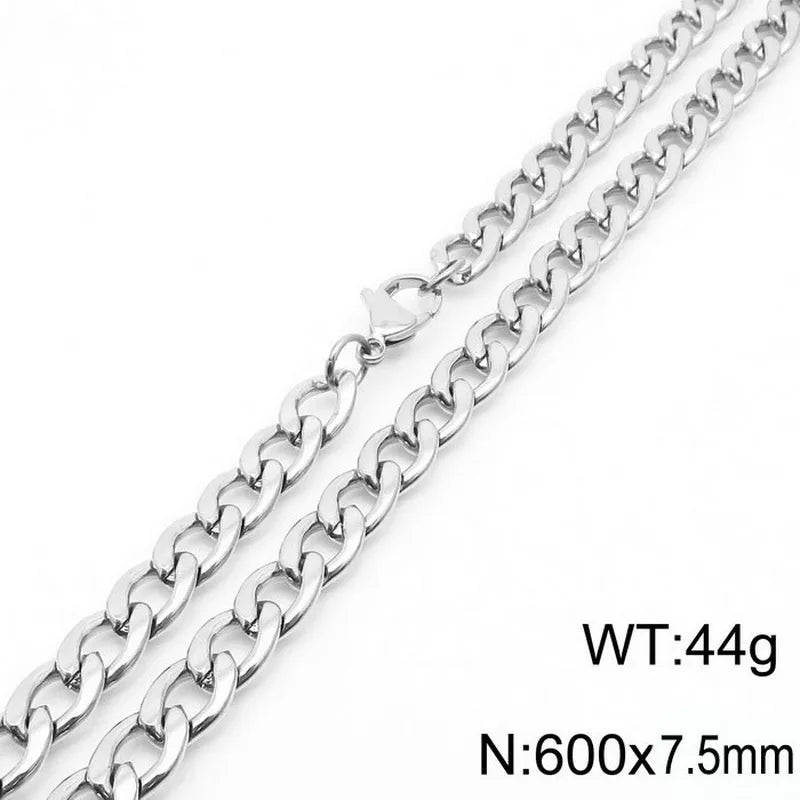simple style solid color stainless steel plating necklace chain 1 piece
