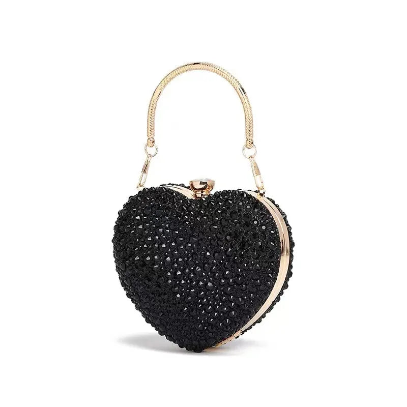 Red Black Rose Gold pu Heart Shape Heart-shaped Evening Bags