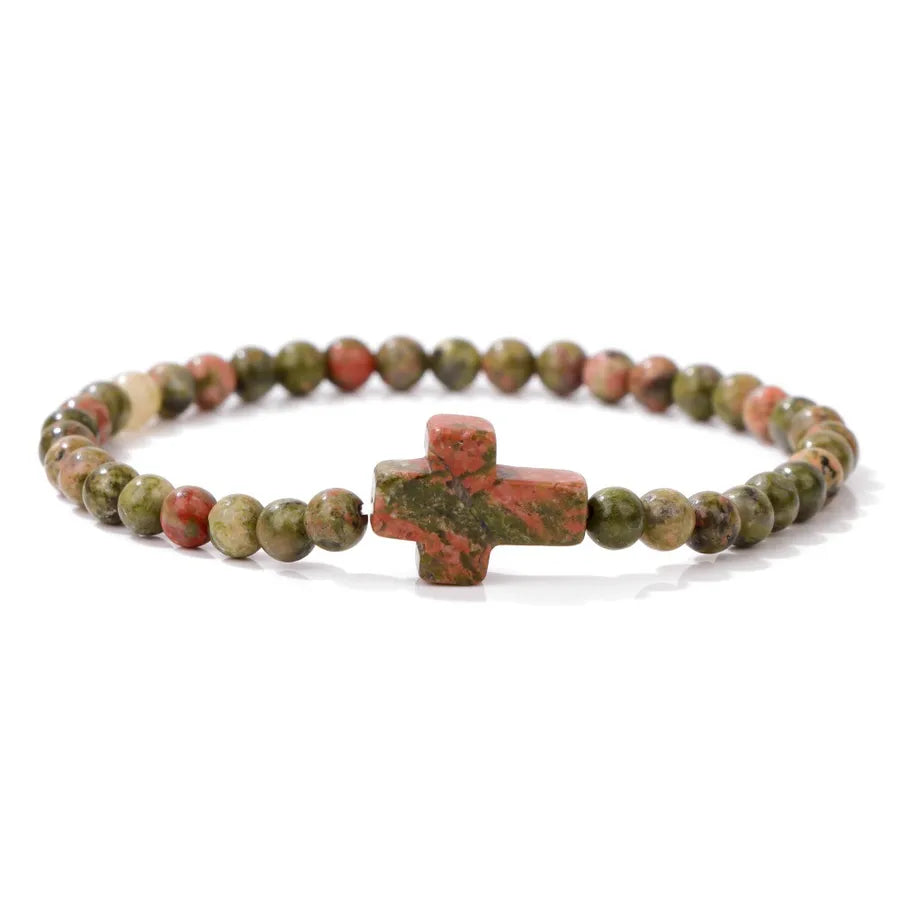 Simple Style Cross natural stone Crystal Bracelets In Bulk