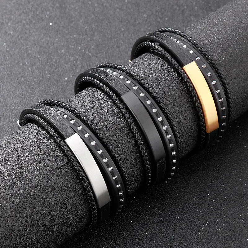 Punk Streetwear Geometric Titanium Steel Plating 18K Gold Plated Men's Bangle