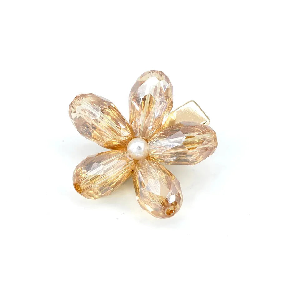 Sweet Women'S Plumeria Alloy Inlay Glass Hair Clip